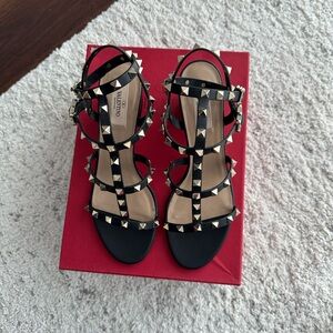 Valentino Black with Gold Rockstuds